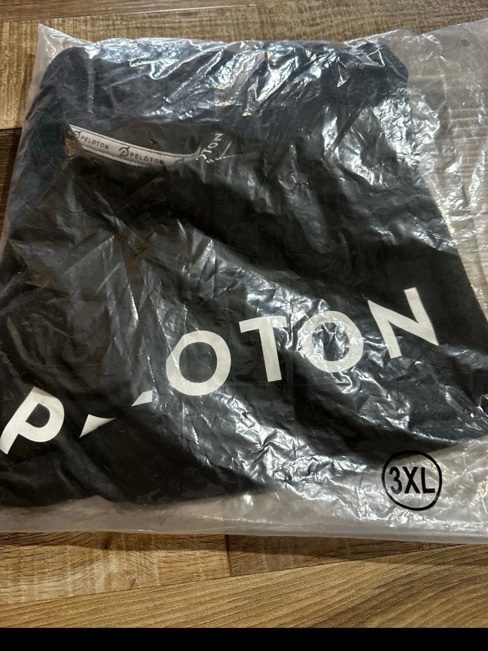 Peloton Black Tee with White Logo 3XL